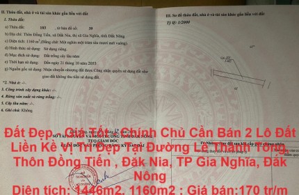 Đất Đẹp - Giá Tốt - Chính Chủ Cần Bán 2 Lô Đất Liền Kề Vị Trí Đẹp Tại Đăk Nia, Gia Nghĩa, Đăk Nông